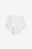 White High Rise Microfibre And Lace Knickers, High Rise