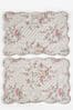 Pink & Blue Floral Shabby Chic by Rachel Ashwell® Set of 2 Quilted Placemats