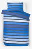 Navy Blue Stripe Duvet Cover and Pillowcase Set