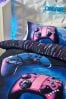 Navy Blue Gamer Duvet Cover and Pillowcase Set