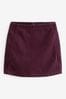 Berry Red Corduroy Mini Skirt, Regular