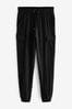 Black Cargo Jersey Joggers, Petite