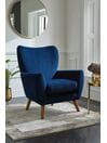 Soft Velvet Navy Blue Wilson II Highback Grande Armchair, Grande