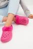 Pink Faux Fur Lined Clog Slippers