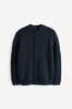 Navy Blue Zip Through Knitted Bomber Jacket (3-16yrs)