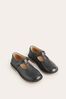 Navy Boden Leather T-Bar School Shoes