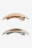 Gold/Silver Barrette Hair Clip 2 Pack