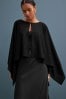 Black Chiffon Cape Cover-Up