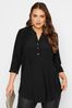 Yours Curve Black London Half Placket Blouse