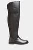 Long Tall Sally Overknee-Lederstiefel mit Stretch-Einsatz