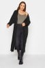 Yours Curve Black Cable Knit Maxi Cardigan