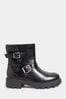 Yours Curve Black Extra-Wide Fit Biker Boots