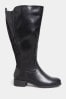 Yours Curve Kniehohe PU-Stretchstiefel, weite Passform