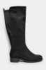 Yours Curve Black Extra Wide Fit Stretch Knee High Boots, Extra Wide Fit