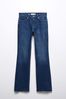 Mango Blue Mid Rise Flared Jeans