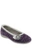 Lotus Purple Textile Ballerina Slippers