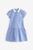Mid Blue Cotton Rich School Gingham Zip Jacket Dress (3-14yrs)