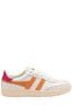 Gola Pearl White Ladies Falcon Leather Lace-Up Trainers