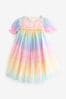 Bunt - Kleid aus Netzstoff im Regenbogendesign (3 Monate bis 7 Jahre)