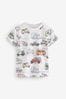 Weiss/Fahrzeug - Bedrucktes T-Shirt (3 Monate bis 7 Jahre)