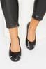 Yours Curve Black Extra-Wide Fit Ballerina Pumps