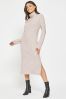 NOISY MAY Cream Roll Neck Kniited Midi Jumper Dress