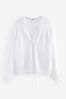 Weiß - Kapuzensweatshirt aus Mesh mit Ziernähten