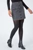 Roman Grey Tweed Look Button Stretch Skirt