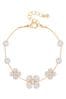 Jon Richard Gold Tone Floral And Freshwater Pearl Bracelet