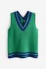 Bright Green Longline Sleeveless Ribbed V-Neck Knitted Tank Vest Top