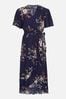 Mela Blue Floral Short Sleeve Maxi Dress