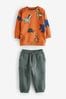 Orange Safari Long Sleeve 100% Cotton Top and Joggers Set (3mths-7yrs)