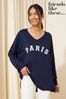 Friends Like These Slogan Soft Jersey V Neck Long Sleeve Tunic Top