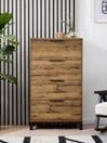Dark Bronx Oak Effect 4 Drawer Tall Chest of Drawers, 4 Drawer Tall