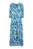 Joe Browns Blue Petite Floral V-Neck Jersey Dress