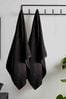 Catherine Lansfield Black Quick Dry Cotton Bath Sheet Pair