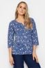 Long Tall Sally Floral Print 100% Cotton Henley Top