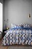 Content by Terence Conran Blue Oblong Checkerboard Cotton Duvet Cover Set