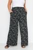 Yours Curve Black Jersey Wide Leg Trousers