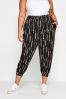 Yours Curve Black Crop Harem Trousers