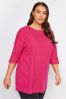 Yours Curve Bright Pink Batwing Sleeve Soft Touch Jumper