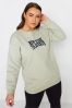 Yours Curve Green 'New York' Slogan Sweatshirt