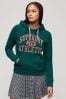 Superdry Green Varsity Flocked Graphic Hoodie