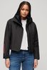 Superdry Black Hooded Embroidered SD Windbreaker Jacket