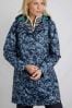 Weird Fish Alinda Regenfeste, bedruckte Jacke, Blau