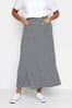 M&Co Mid Blue Navy & White Striped Pocket Maxi Skirt
