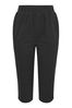 Yours Curve Black Cool Cotton Cropped Trousers With Jersey Waist Band