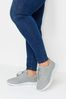 Yours Curve Grey Extra-Wide Fit Titania Gem Trainers