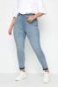 Yours Curve Light Blue Turn Up GRACE Jeans