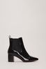 Phase Eight Black Leather Patent Ankle Boots
